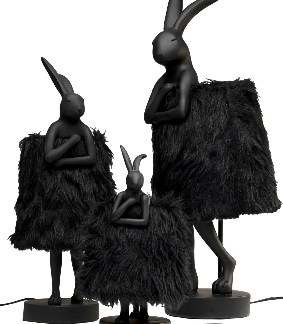 Bordslampa Animal Rabbit Fur - Svart/Guld, 68cm - KARE Design