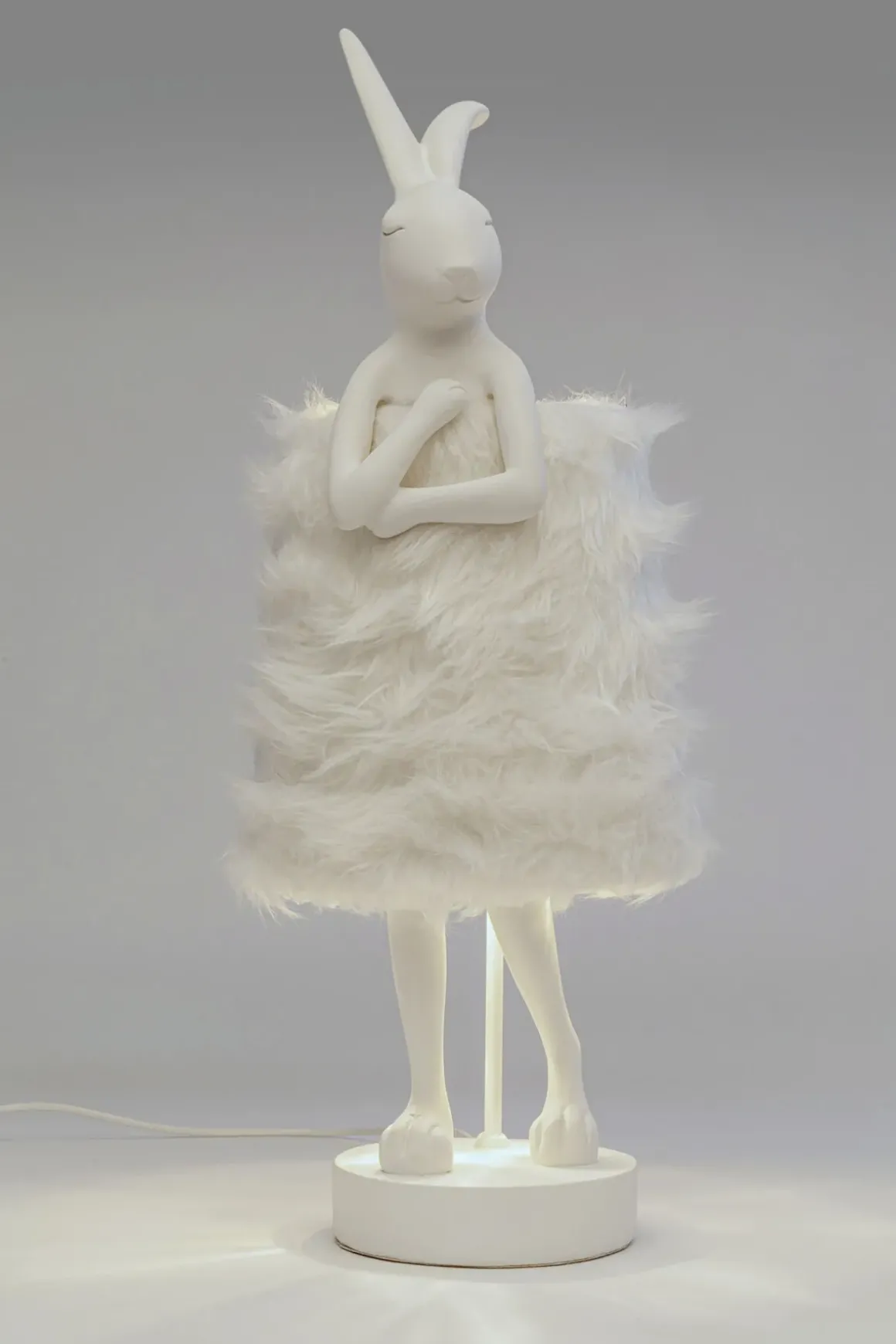 Bordslampa Animal Rabbit Fur - Vit/Silver, 68cm - KARE Design