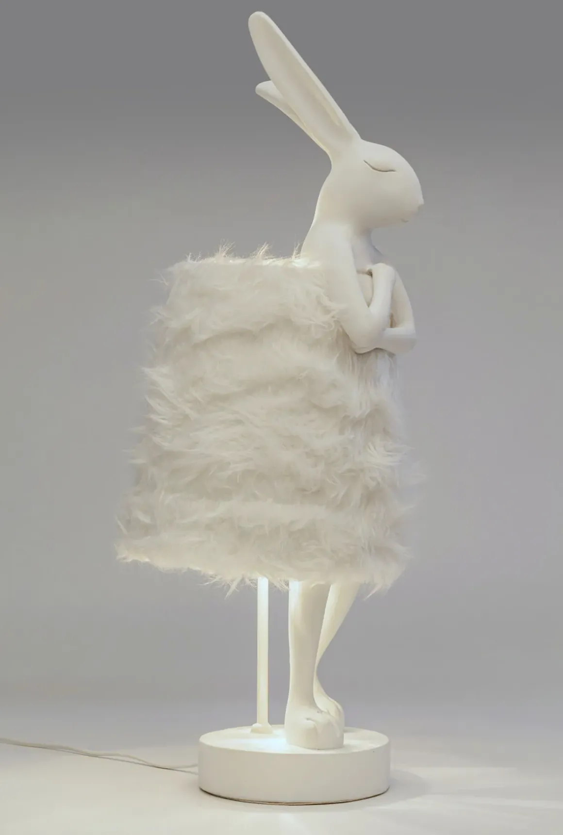 Bordslampa Animal Rabbit Fur - Vit/Silver, 68cm - KARE Design