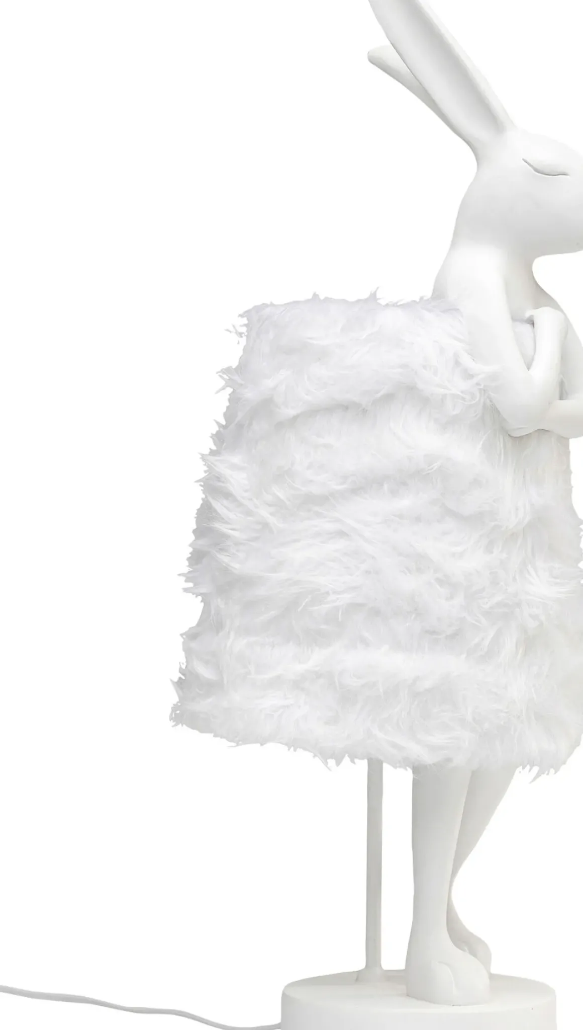 Bordslampa Animal Rabbit Fur - Vit/Silver, 68cm - KARE Design