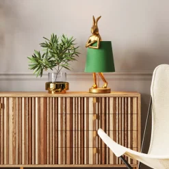 Bordslampa Animal Rabbit - Guld/Grön, 68cm - KARE Design