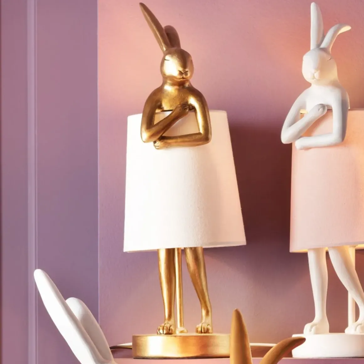 Bordslampa Animal Rabbit - Guld/Vit, 50cm - KARE Design