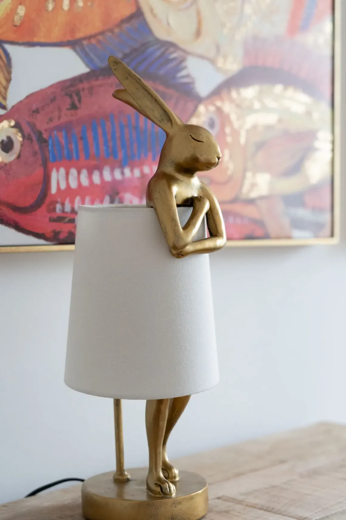 Bordslampa Animal Rabbit - Guld/Vit, 50cm - KARE Design