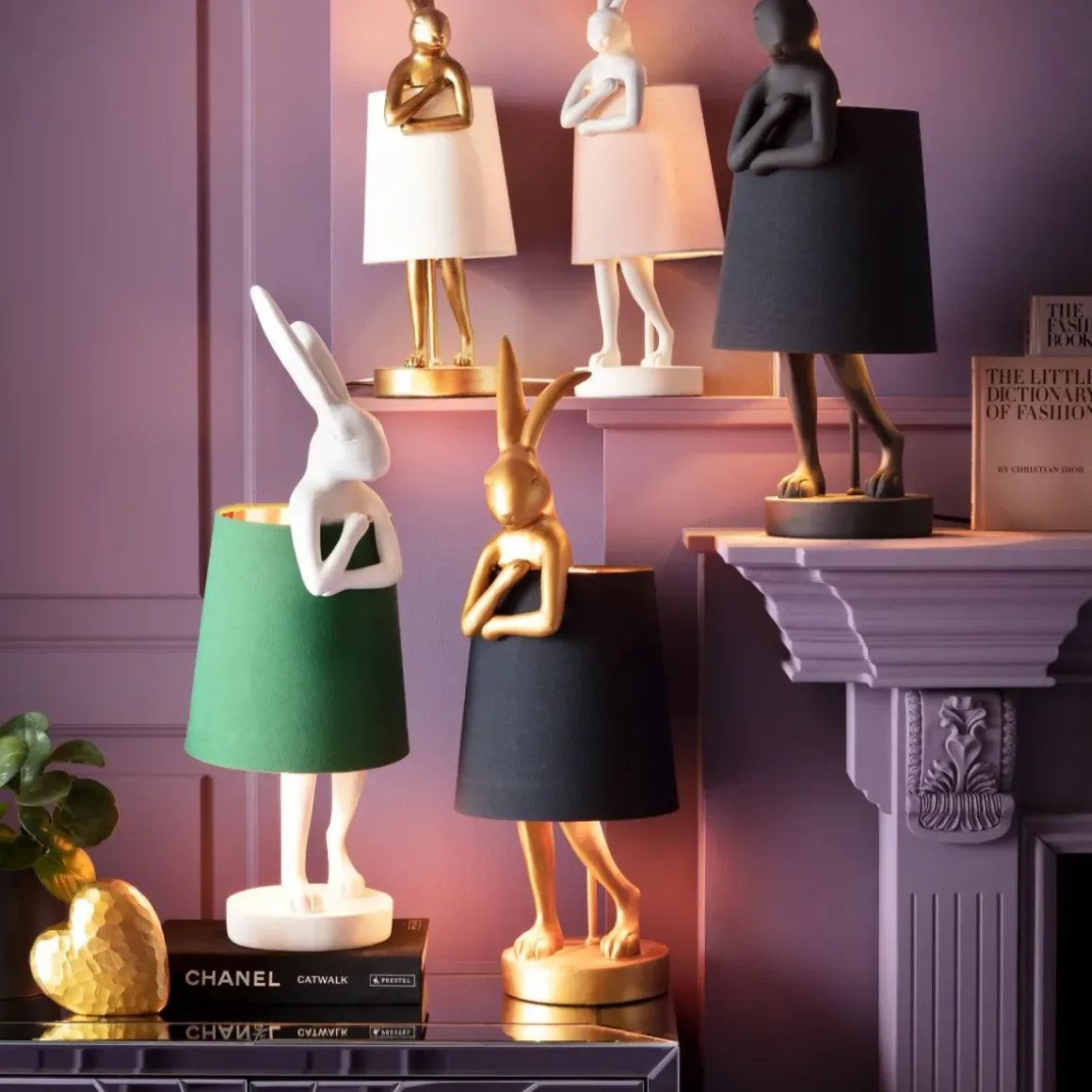 Bordslampa Animal Rabbit - Vit/Grön, 68cm - KARE Design