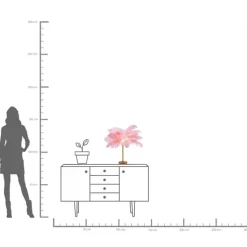 Bordslampa Feather Palm - Rosa, 60cm - KARE Design