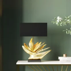 Bordslampa Tropical Flower - Rektangulär Guld/ Svart Skärm - KARE Design