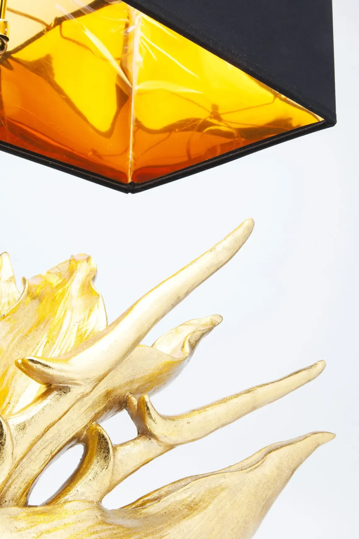 Bordslampa Tropical Flower - Rektangulär Guld/ Svart Skärm - KARE Design