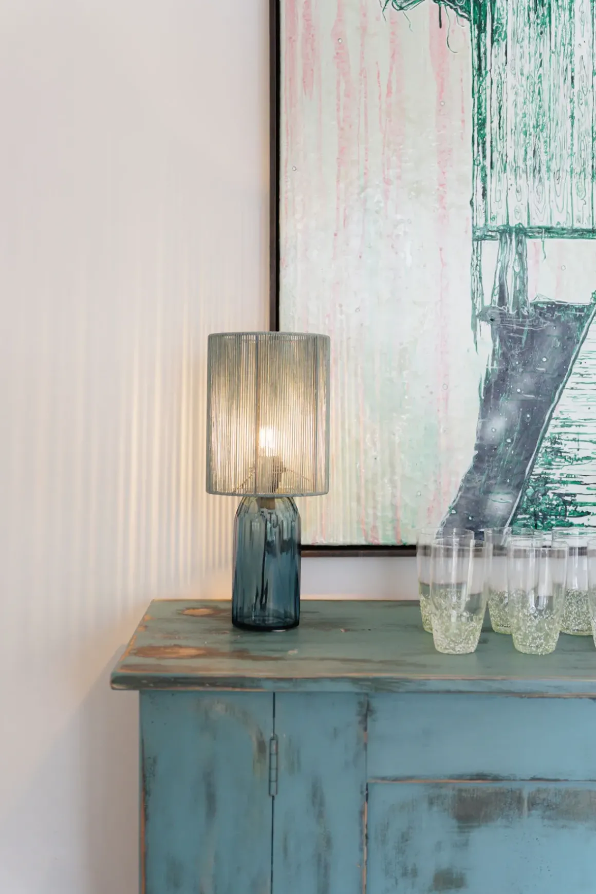 Bordslampa Veccio Blå, 42cm - KARE Design