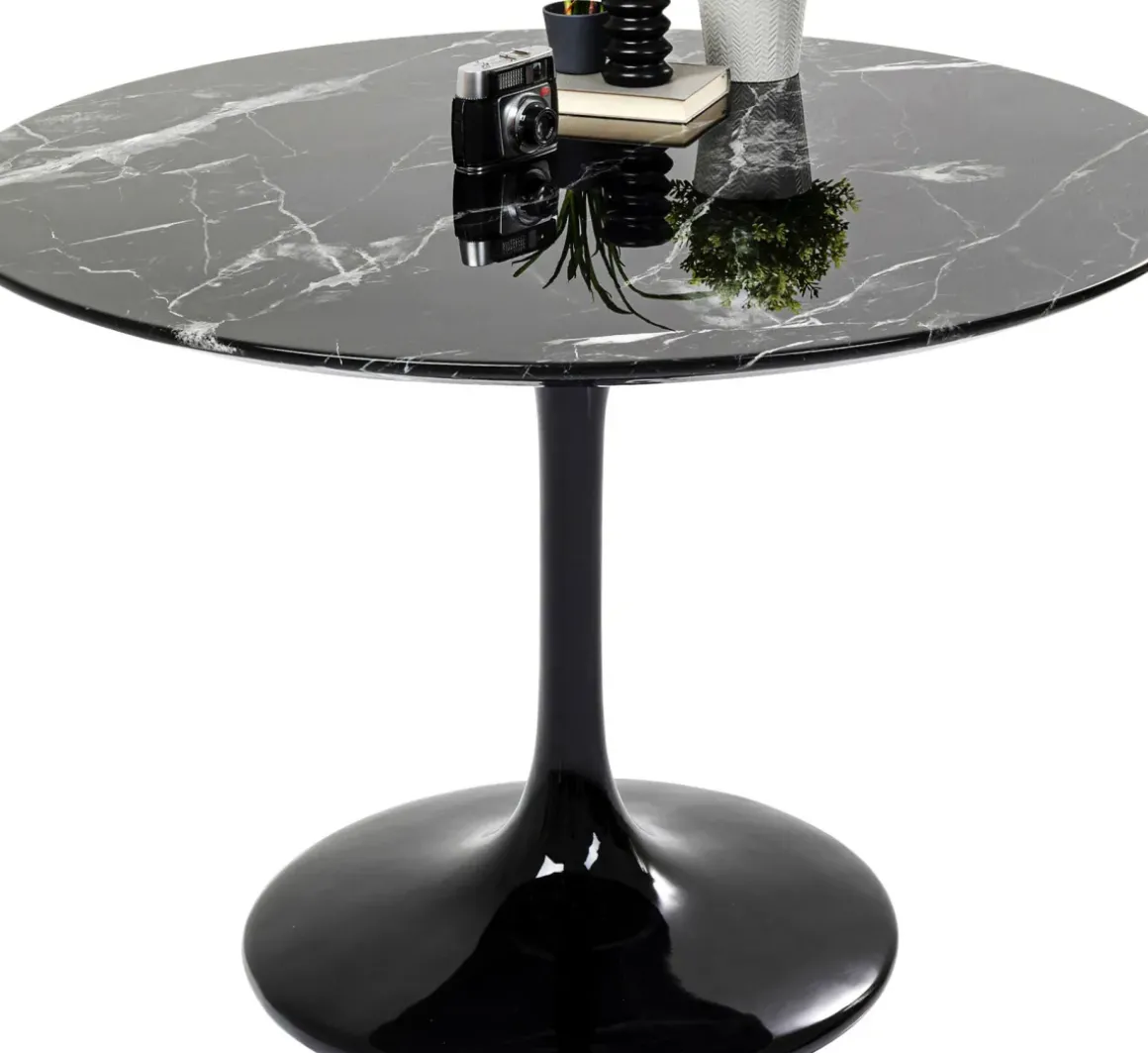 Bord Solo - Runt Matbord Svart Marmor, 110cmØ - KARE Design