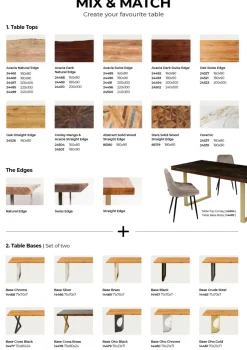 Bordsskiva Tavola Tree Edge Dark 180x90cm - KARE Design