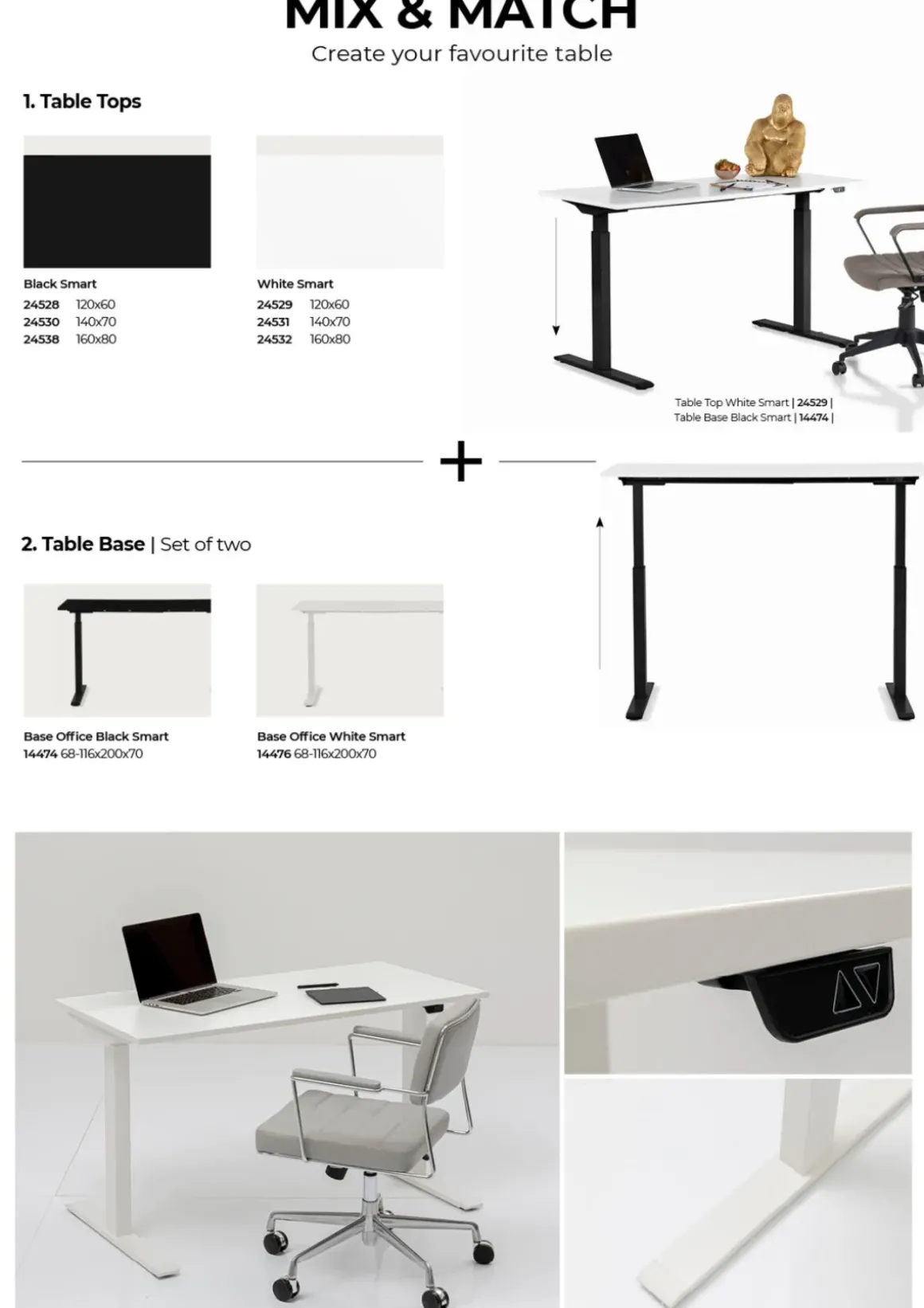 Bordsskiva Tavola Vit Smart 120x70cm - KARE Design