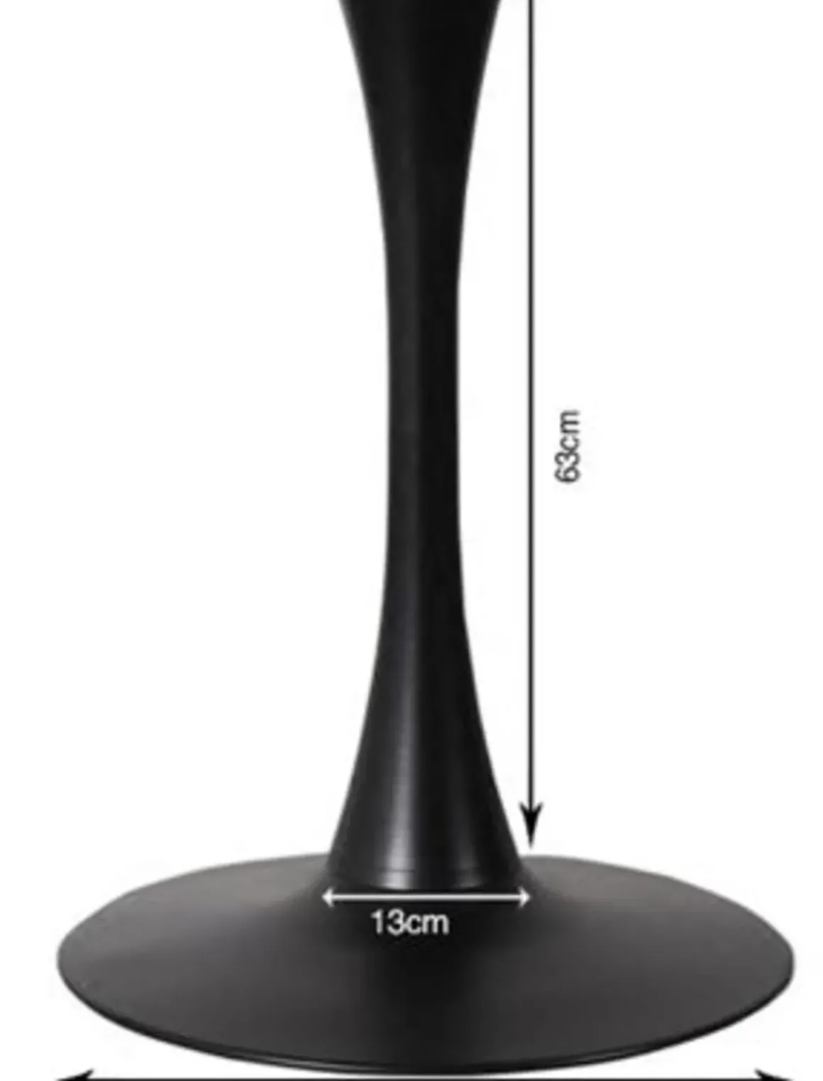Bordsunderrede Schickeria - Trumpetfot i svart, Ø80cm - KARE Design