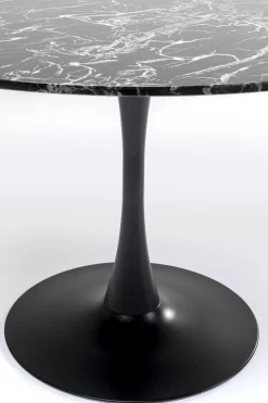Bord Veneto - Runt Matbord Svart Marmor/Svart Ø110cm - KARE Design