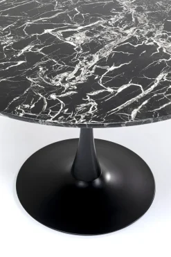 Bord Veneto - Runt Matbord Svart Marmor/Svart Ø110cm - KARE Design