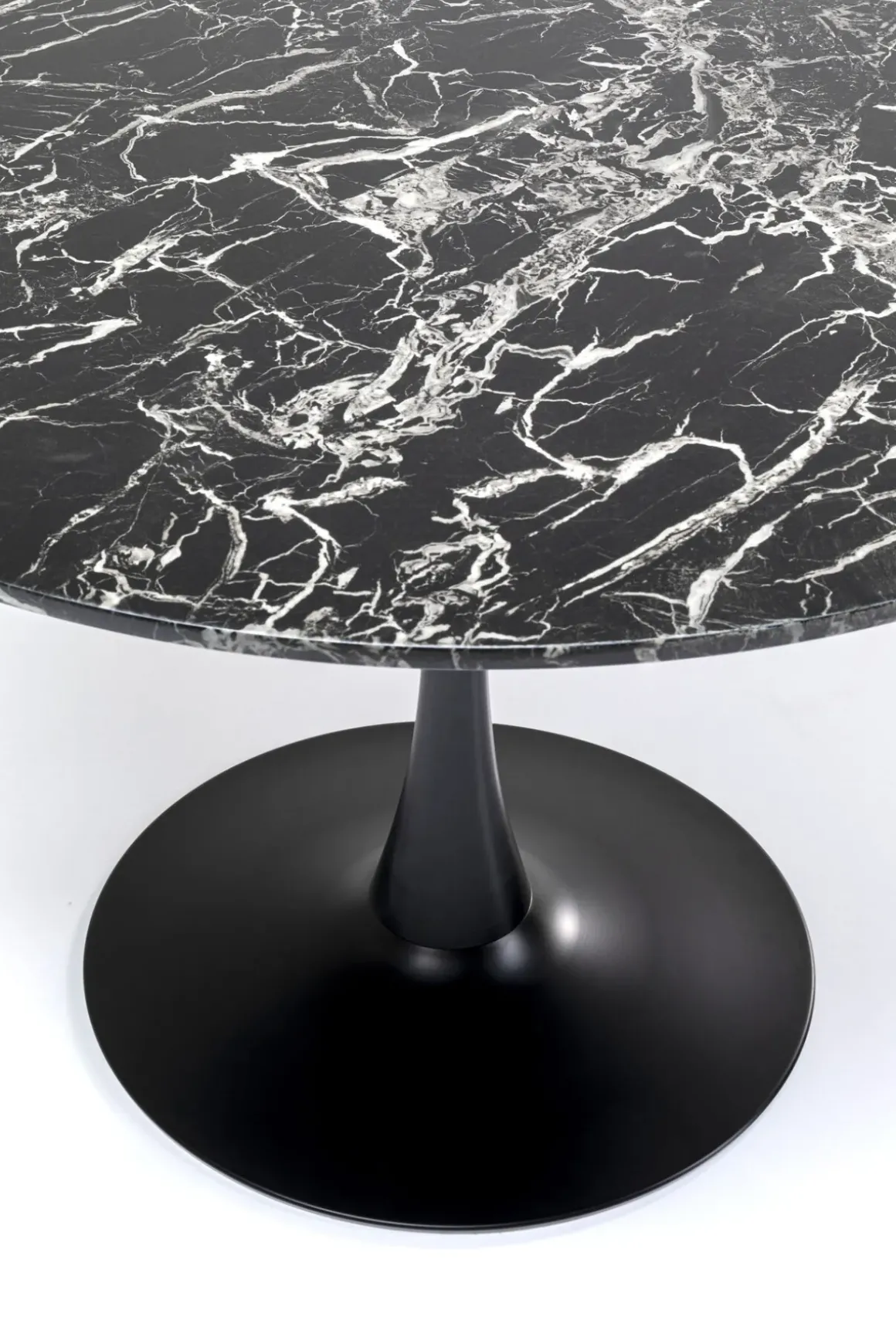Bord Veneto - Runt Matbord Svart Marmor/Svart Ø110cm - KARE Design