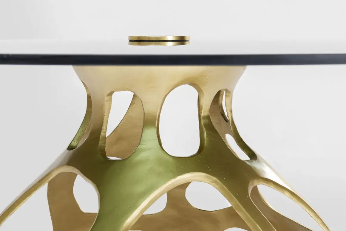 Bord Volcano Gold - Runt Matbord Ø120cm - KARE Design