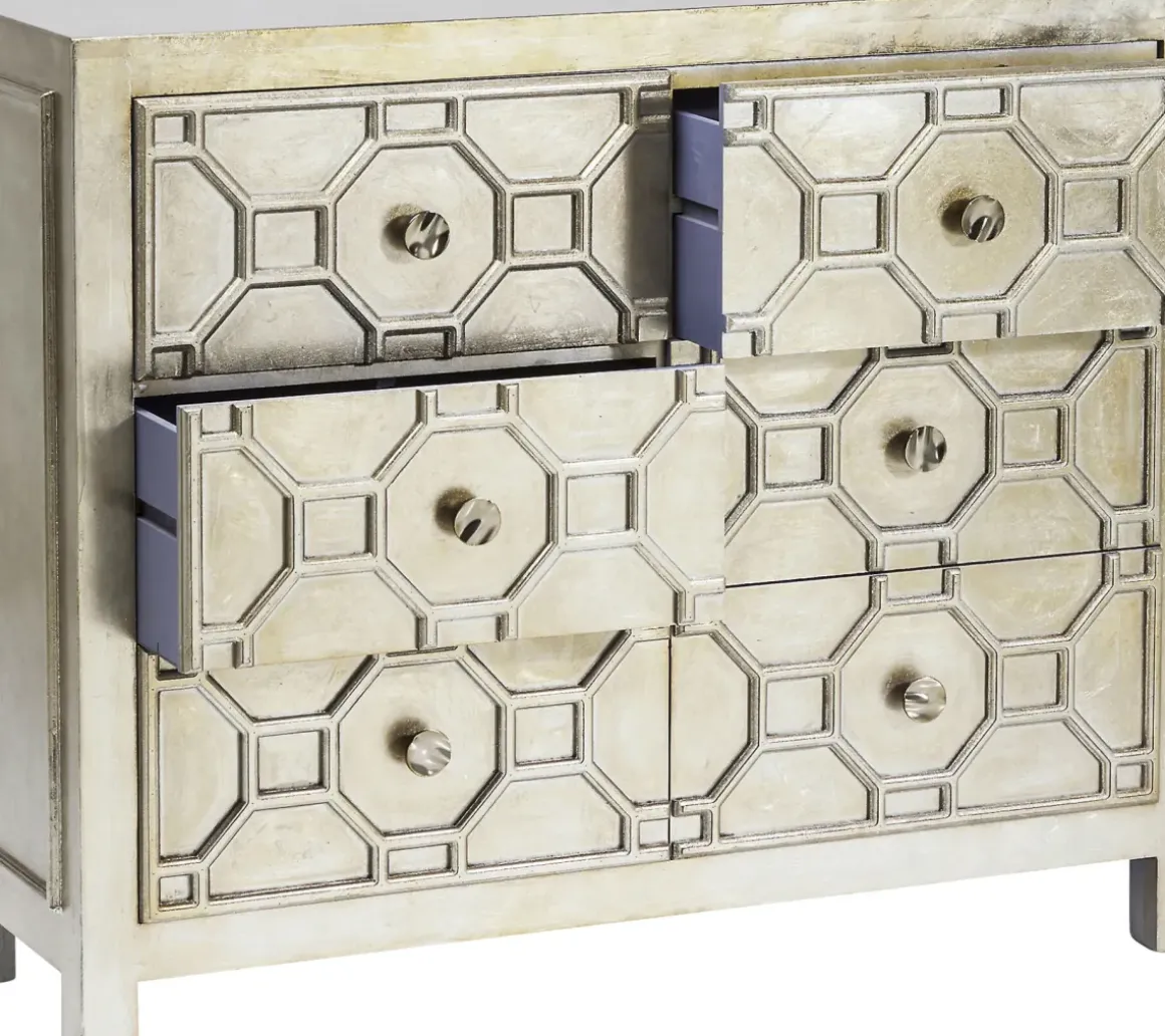 Byrå Alhambra - Matt Silverfinish, 6 Lådor - KARE Design