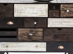 Byrå Finca - Rustik Patina i Ljust och Mörkt Trä, 14 lådor - KARE Design