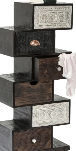 Byrå Finca - Rustik Patina i Ljust och Mörkt Trä, 6 lådor - KARE Design