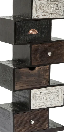 Byrå Finca - Rustik Patina i Ljust och Mörkt Trä, 6 lådor - KARE Design