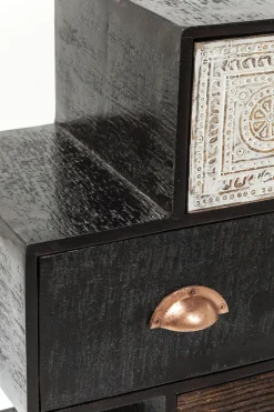 Byrå Finca - Rustik Patina i Ljust och Mörkt Trä, 6 lådor - KARE Design