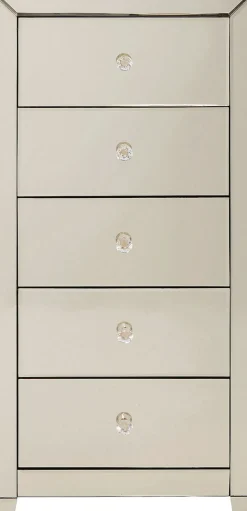Byrå Luxury - Champangefärgat Spegelglas, 5 Lådor - KARE Design