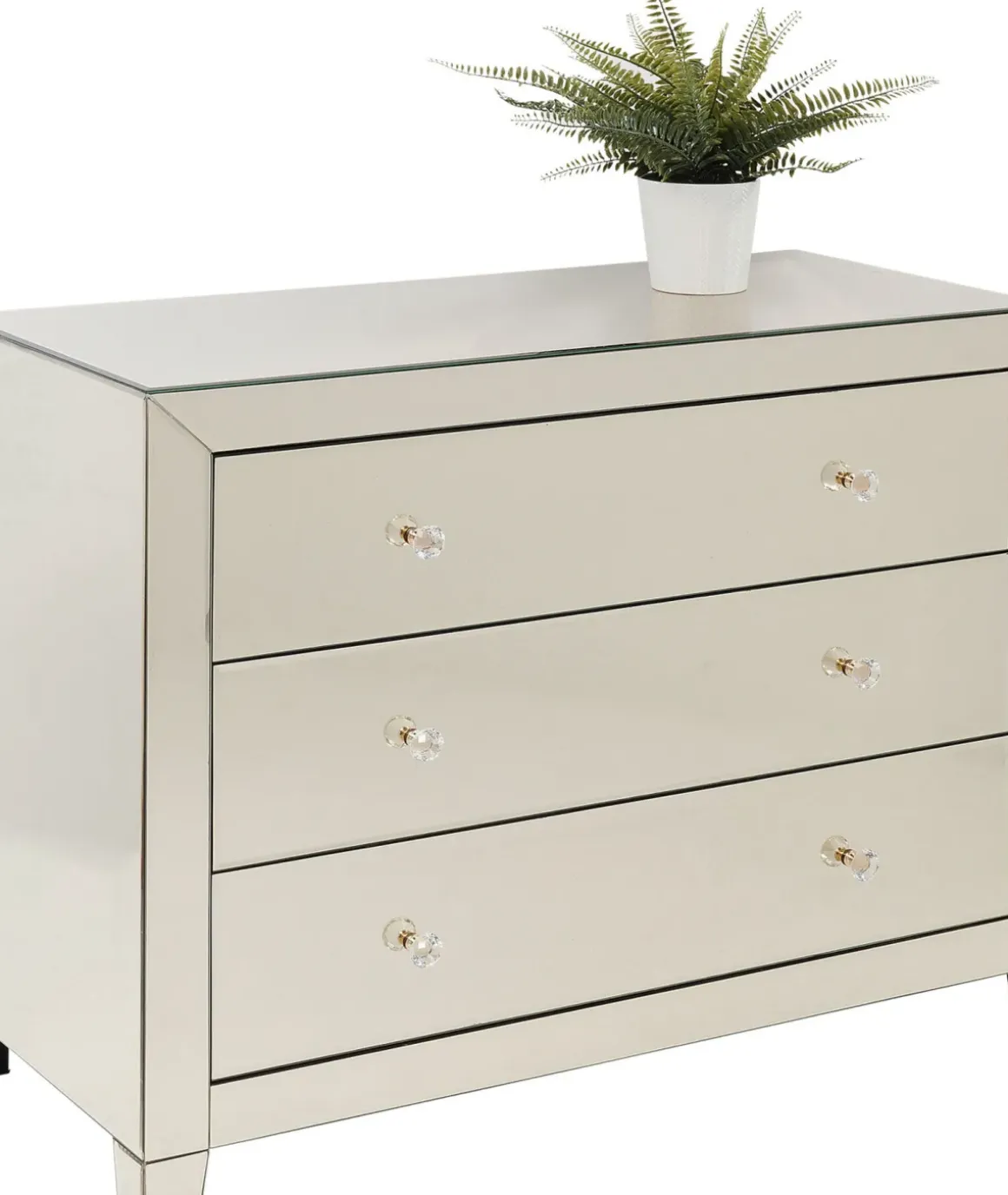 Byrå Luxury - Champangefärgat Spegelglas, 3 Lådor - KARE Design