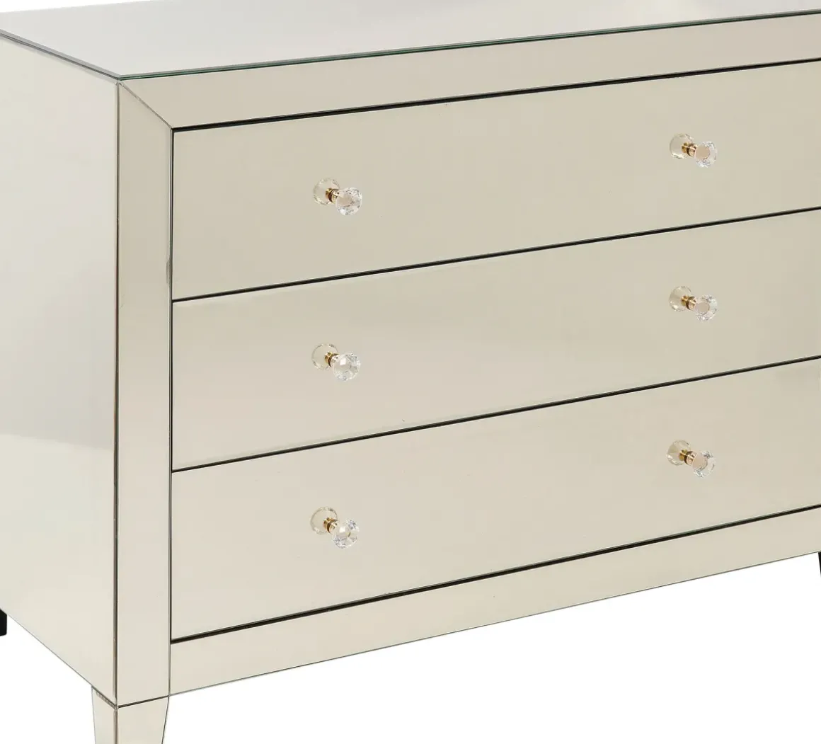 Byrå Luxury - Champangefärgat Spegelglas, 3 Lådor - KARE Design