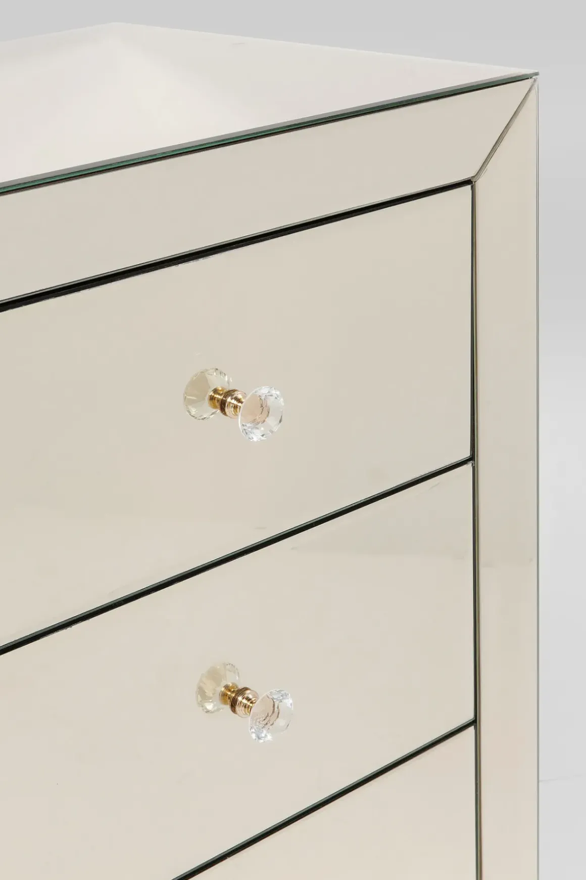 Byrå Luxury - Champangefärgat Spegelglas, 3 Lådor - KARE Design