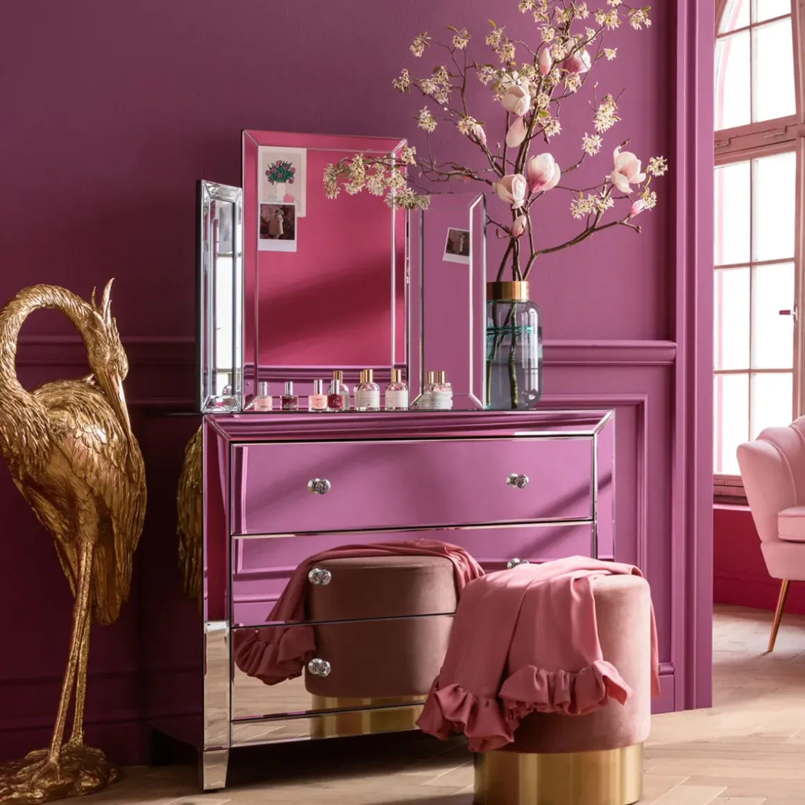 Byrå Luxury - Spegelglas, 3 Lådor - KARE Design