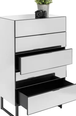 Byrå Soran 5 Lådor - Spegelglas/Svart, 65x114cm - KARE Design