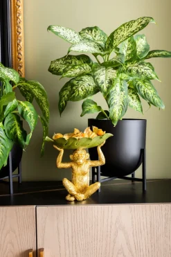 Dekorfigur Banana Leaf - Apa med Skål - KARE Design