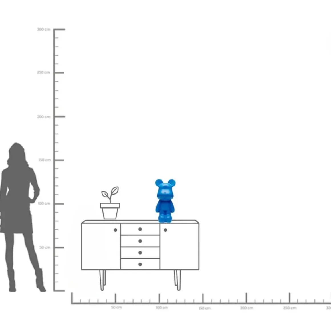 Dekorfigur Bear Blå, 51cm - KARE Design