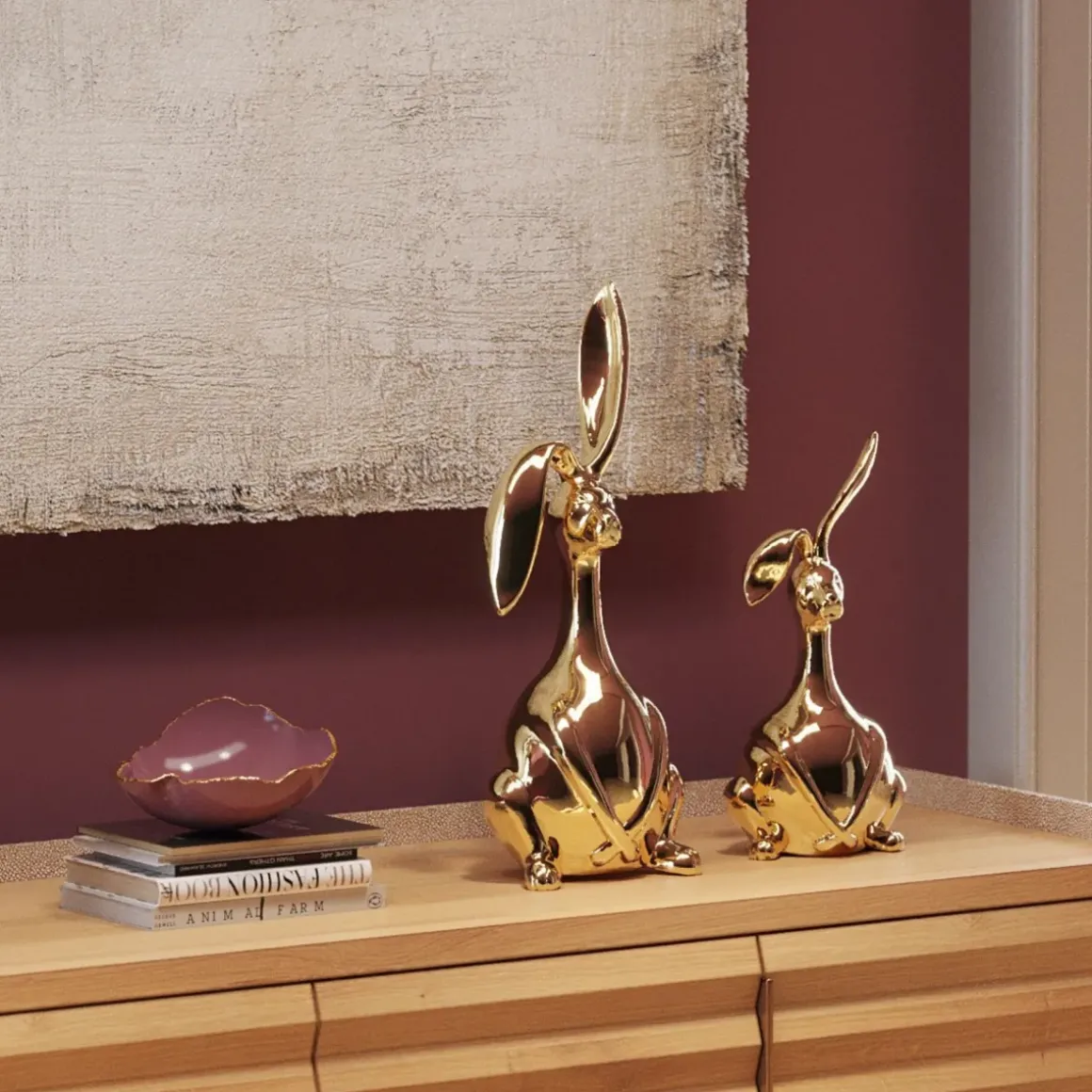 Dekorfigur Bunny Gold, 37cm - KARE Design
