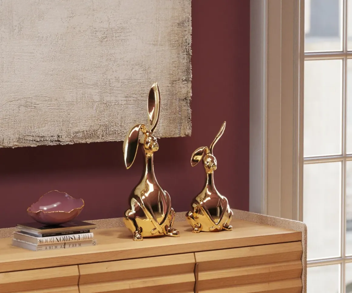 Dekorfigur Bunny Gold, 37cm - KARE Design