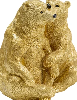 Dekorfigur Cuddly Bears - Dekor Guld Björnar, 16cm - KARE Design