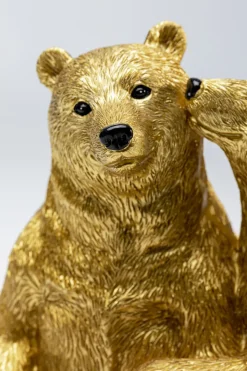 Dekorfigur Cuddly Bears - Dekor Guld Björnar, 16cm - KARE Design