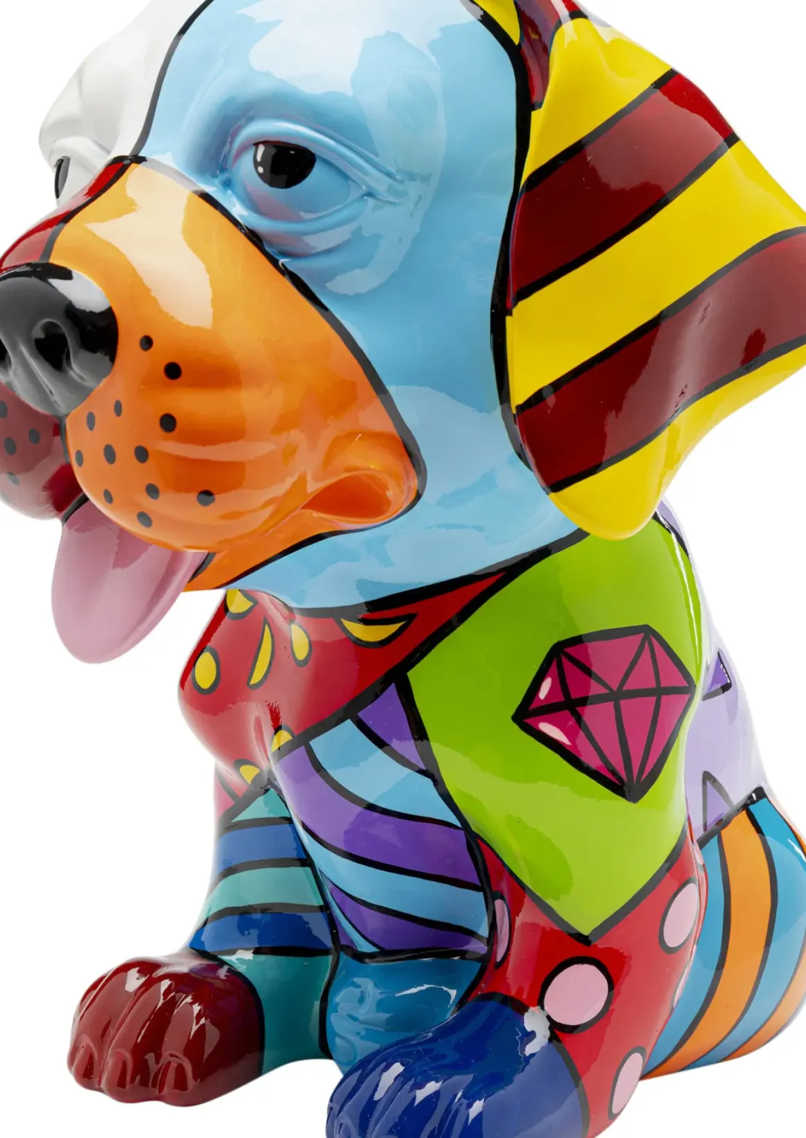 Dekorfigur Dog Patchwork - Hund, Flerfärgad, 35cm - KARE Design