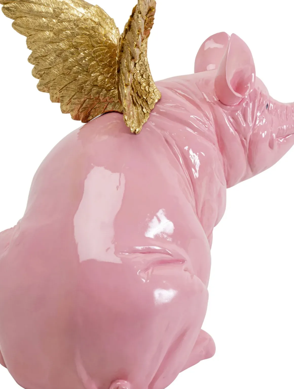 Dekorfigur Flying Pig Pink - Gris, 79cm - KARE Design