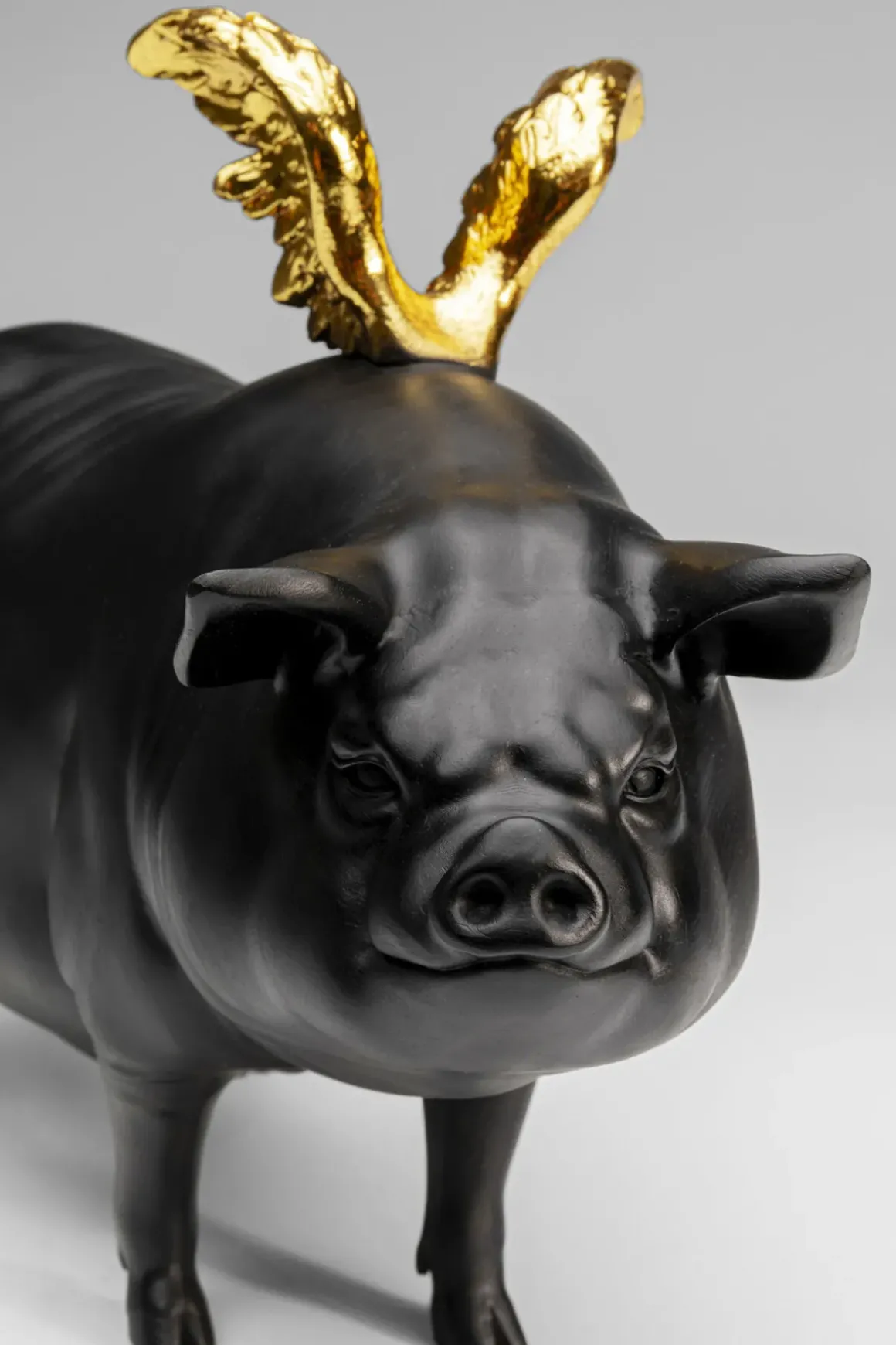 Dekorfigur Flying Pig - Svart Gris, 11cm - KARE Design