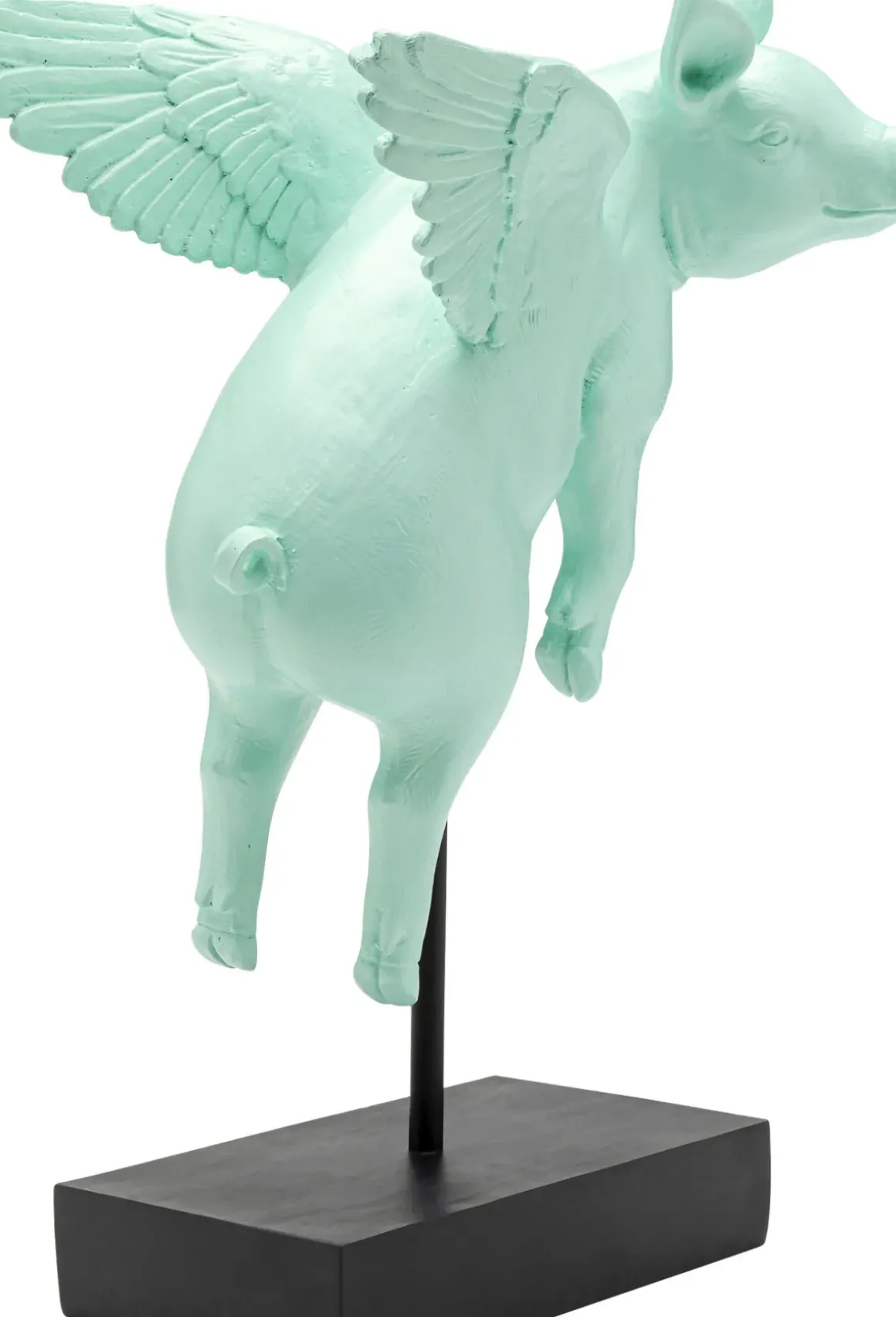 Dekorfigur Flying Pig - Turkos Gris, 29cm - KARE Design