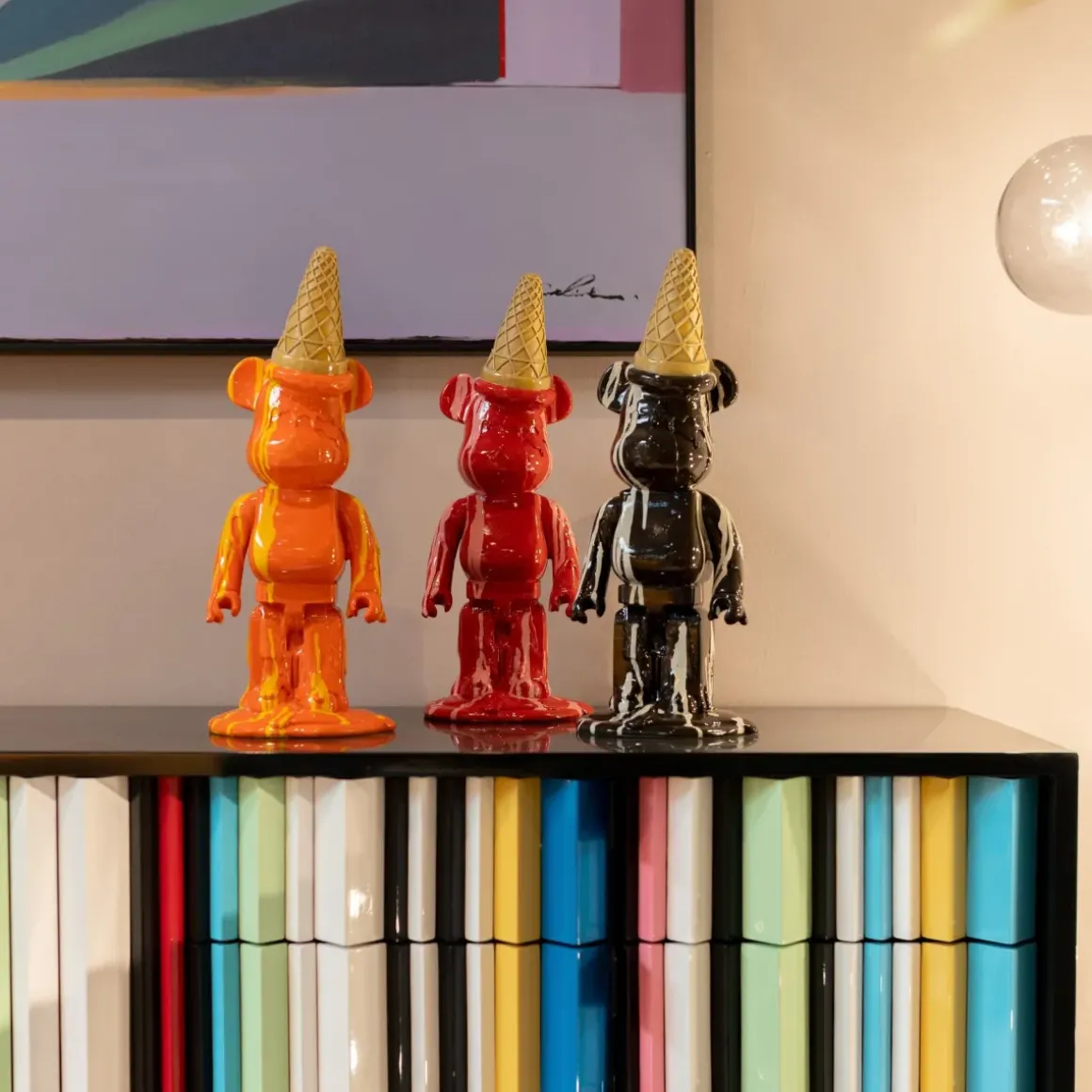Dekorfigur Gelato Bear - Björn, Svart, 40cm - KARE Design