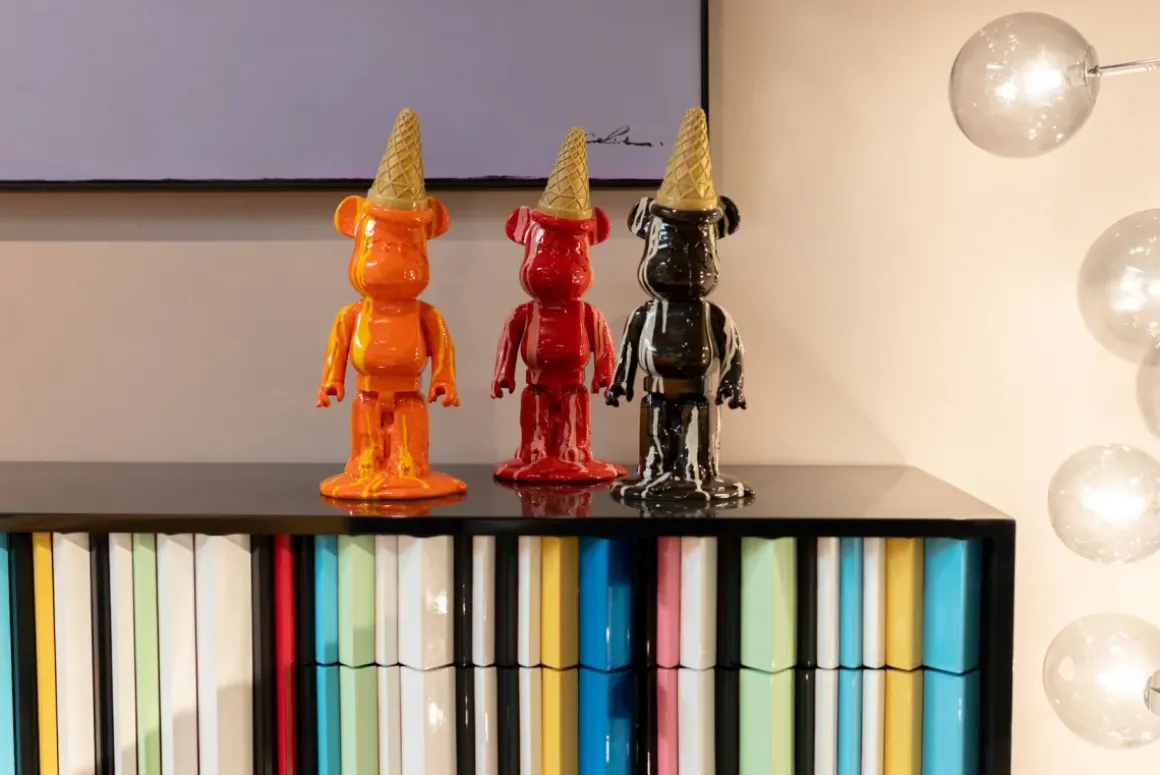 Dekorfigur Gelato Bear - Björn, Svart, 40cm - KARE Design