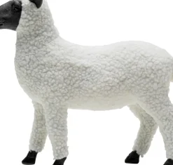 Dekorfigur Happy Sheep - Får, I Ull, Vit, 28cm - KARE Design
