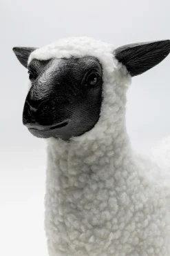 Dekorfigur Happy Sheep - Får, I Ull, Vit, 28cm - KARE Design