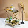 Dekorfigur Parrot - Skulpur på Piedestal Guld, 116cm - KARE Design