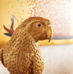 Dekorfigur Parrot - Skulpur på Piedestal Guld, 116cm - KARE Design