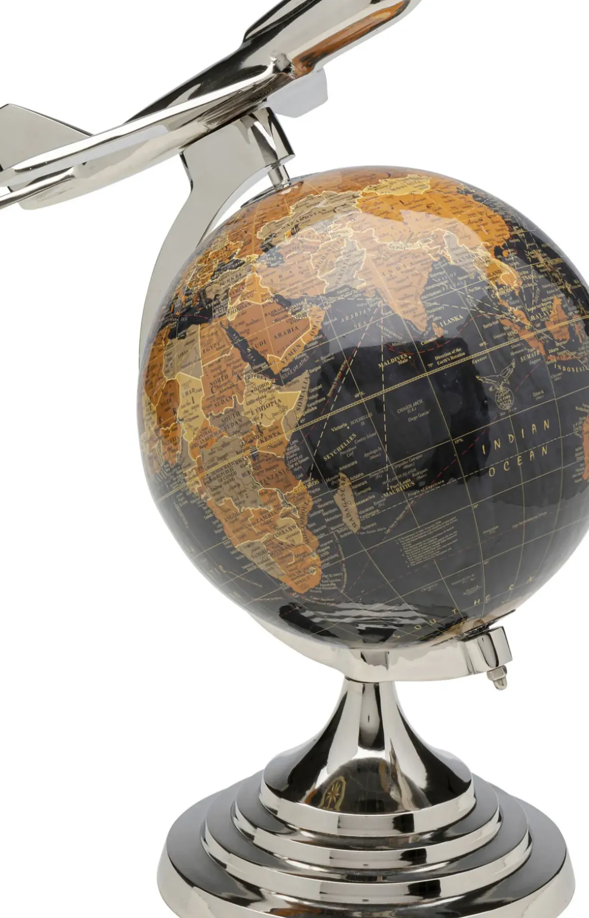 Dekor Globe Top Plane - Jordglob Med Plan, 39cm - KARE Design