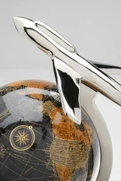 Dekor Globe Top Plane - Jordglob Med Plan, 39cm - KARE Design