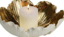 Dekor Skål Flower Bloom Cream Guld Ø25cm - KARE Design